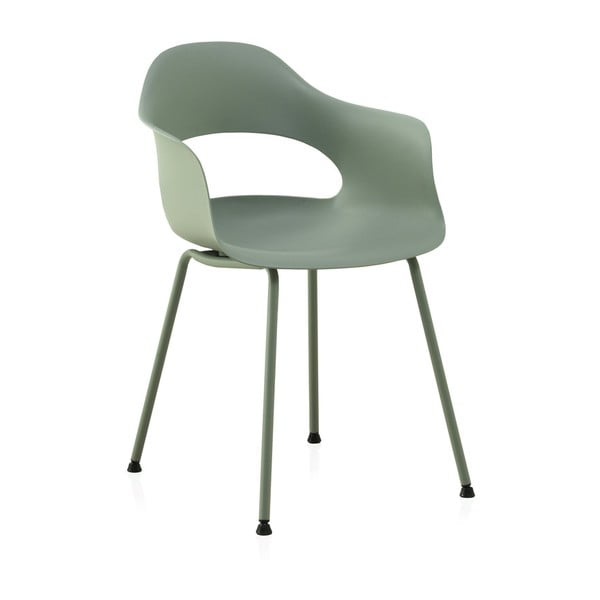 Valgomojo kėdės iš plastiko šviesiai žalios spalvos 4 vnt. Theo – Geese