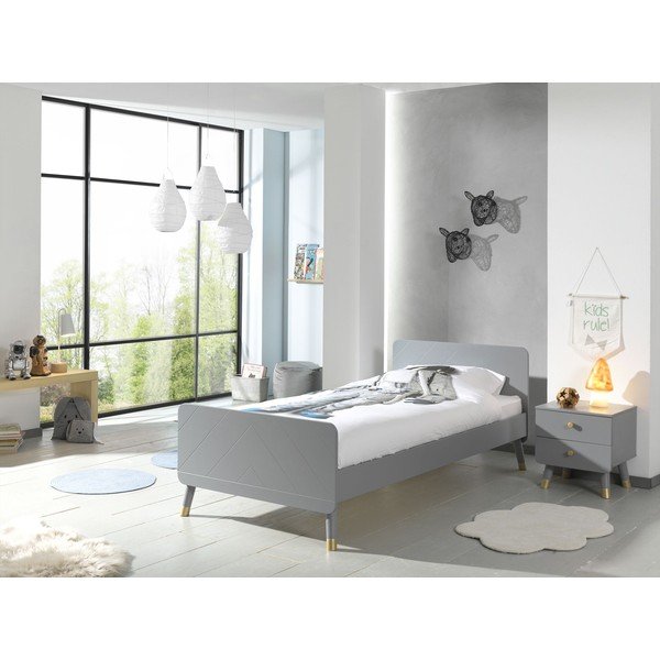 Pilka vaikiška lova iš pušies medienos Vipack Billy, 90 x 200 cm-image-1