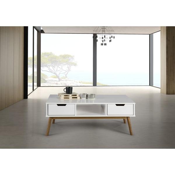 Baltas pušies masyvo žurnalinis staliukas Marckeric Baku-image-4