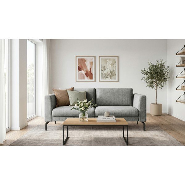 Sofa šviesiai pilkos spalvos 165 cm Gomero – Scandic-image-1