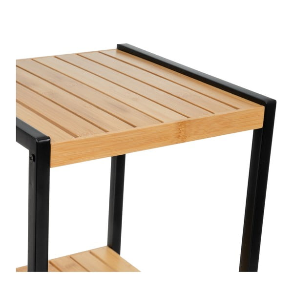 Iš bambuko pastatoma lentyna juodos spalvos/natūralios spalvos 30x70 cm – Casa Selección-image-3