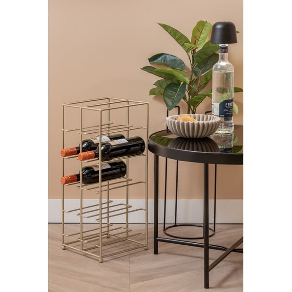 Auksinės spalvos iš metalo vyno lentyna butelių skaičius 10 25x57x22,5 cm Dual Floor – PT LIVING-image-1
