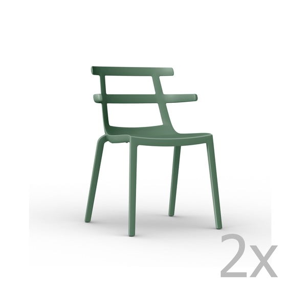 2 žalių sodo kėdžių rinkinys "Resol Tokyo