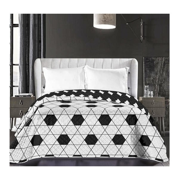 Juodai balta dvipusė mikropluošto lovatiesė DecoKing Hypnosis Harmony, 240 x 260 cm