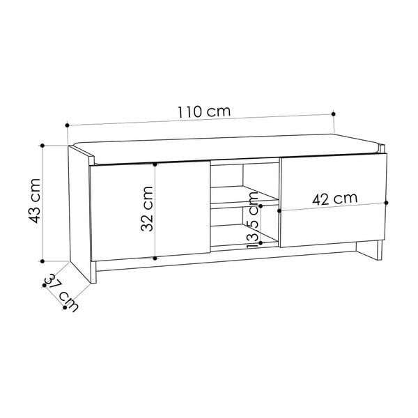 Balta batų lentyna / suolas Homitis Zulla-image-2