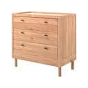 Natūralios spalvos iš ąžuolo masyvo vaikiška šoninė spintelė 100x95x55 cm Forrest – Vipack