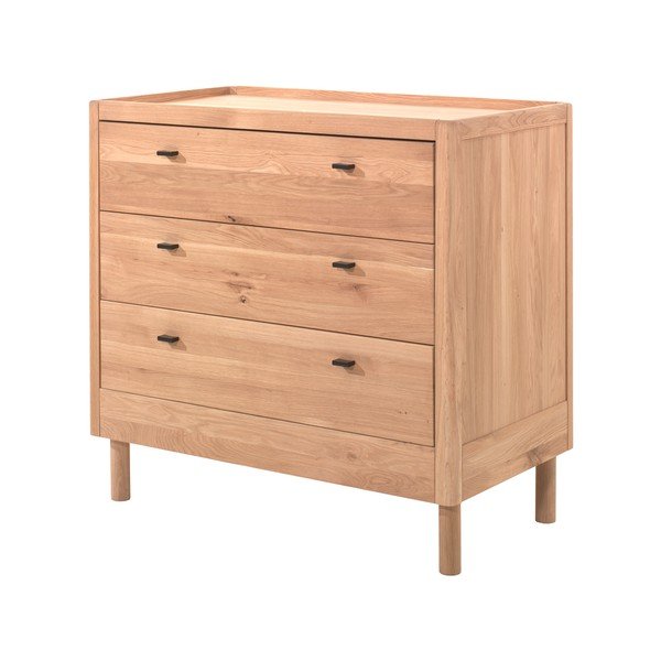 Natūralios spalvos iš ąžuolo masyvo vaikiška šoninė spintelė 100x95x55 cm Forrest – Vipack