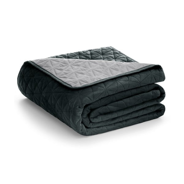 Dygsniuota lovatiesė iš velveto tamsiai pilkos spalvos 170x270 cm Laila – AmeliaHome