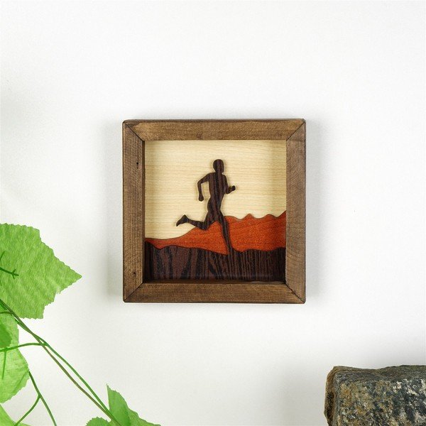 Medinis paveikslas Kate Louise Running Man, 16 x 16 cm-image-1