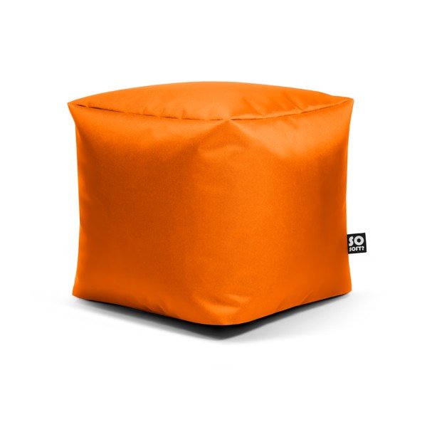Oranžinės spalvos iš dirbtinės odos vaikiškas sėdmaišis Cube M – So Soft?