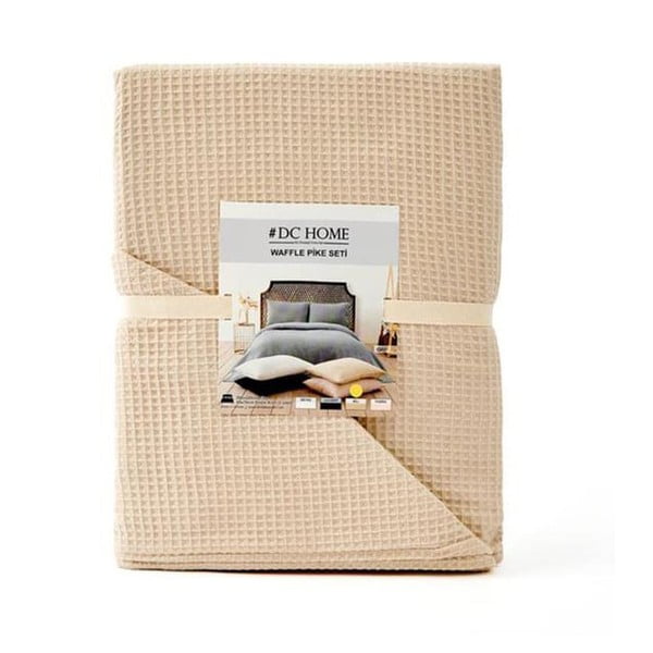 Lovatiesė smėlio spalvos 160x220 cm Waffle – Mijolnir-image-2
