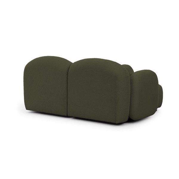 Žalios spalvos kampinė sofa iš boucle (su kairiuoju kampu/su gultu) Orbit – Ropez-image-3