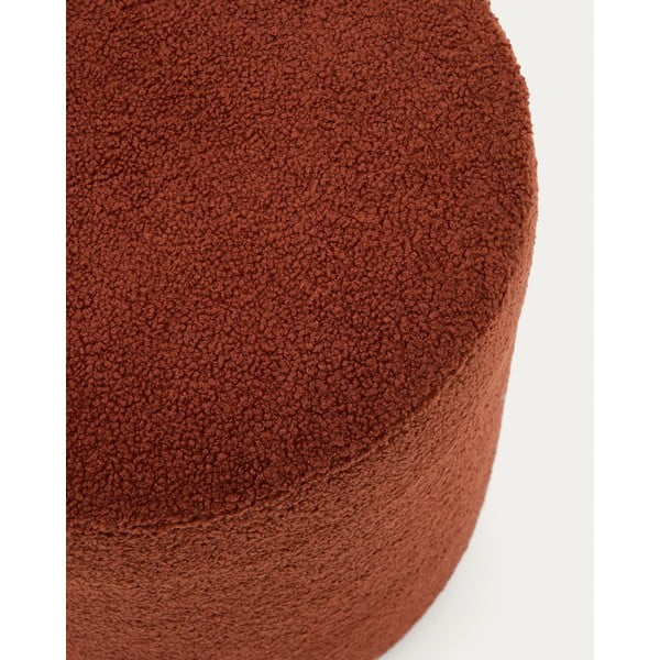 Terakotos spalvos iš boucle pufas Kaeli – Kave Home-image-1