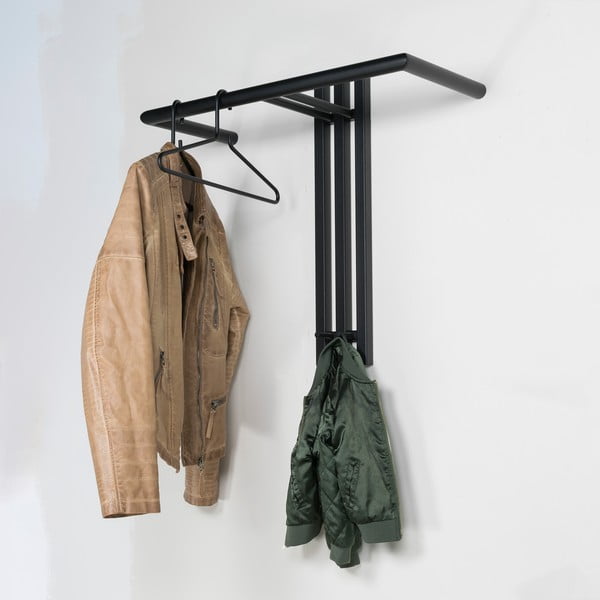 Juodos spalvos iš metalo sieninė lentyna 65 cm Senza – Spinder Design-image-1