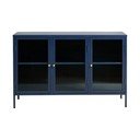 Mėlynos spalvos metalinė vitrina Unique Furniture Bronco, aukštis 85 cm