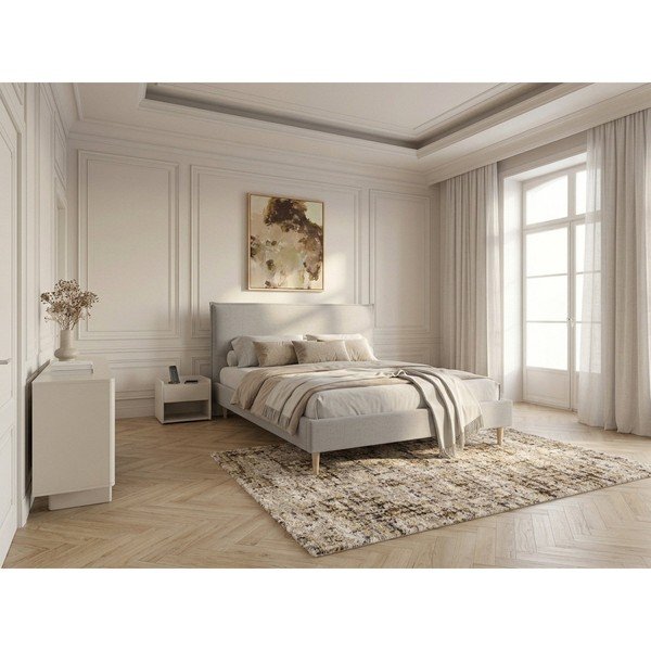 Pilka dvigulė lova Bobochic Paris Sary Dark, 180 x 200 cm-image-1
