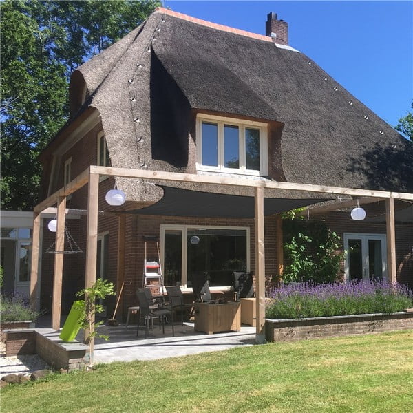 Pilkas kvadratinis šešėlinis tentas nuo saulės Livin 'Outdoor Como, 5 x 5 m-image-1