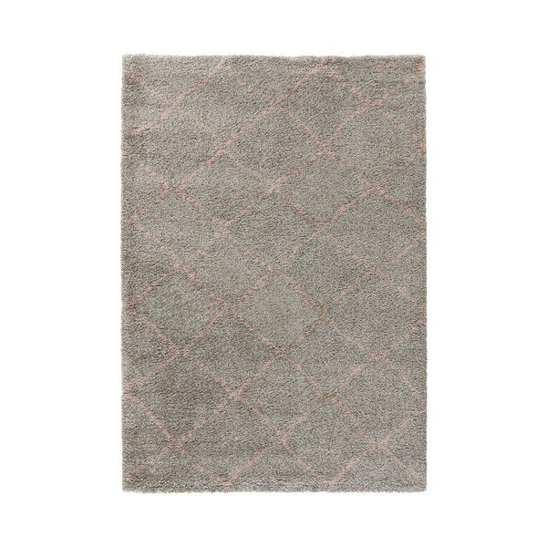 Pilkas kilimas Mint Rugs Allure Ronno Grey Rose, 80 x 150 cm