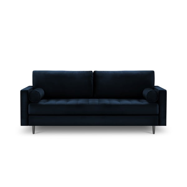 Mėlyna aksominė sofa Milo Casa Santo, 219 cm