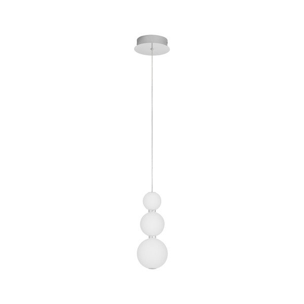 Baltos spalvos/blizgios sidabrinės spalvos iš metalo kabantis šviestuvas LED su pritemdymo funkcija ø 10 cm su stiklo gaubtu Perla – Nova Luce