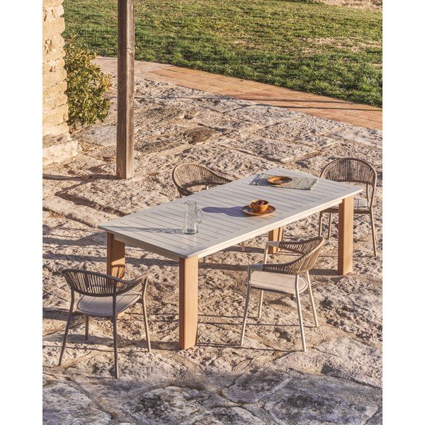 Iš metalo sodo valgomojo stalas 100x233 cm Livorno – Kave Home-image-1
