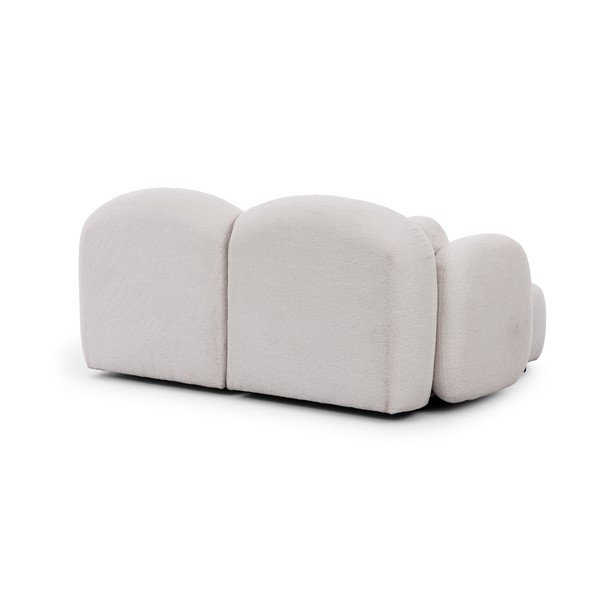 Kreminės spalvos kampinė sofa iš boucle (su kairiuoju kampu/su gultu) Orbit – Ropez-image-3