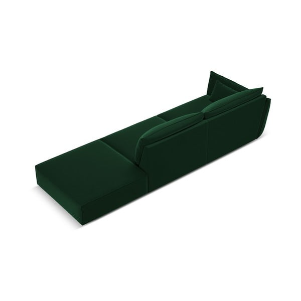 Tamsiai žalios spalvos iš velveto sofa su kairiuoju kampu 264 cm Vanda – Mazzini Sofas-image-3
