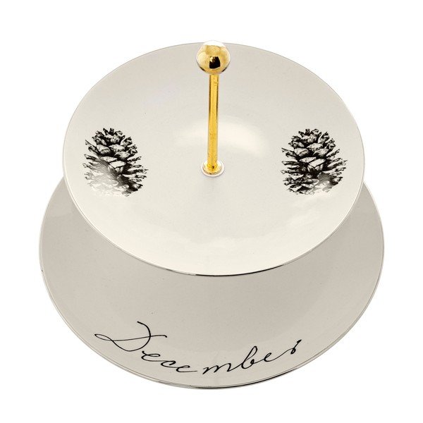 Dviejų pakopų akmens masės serviravimo stovas Bloomingville Maria, ⌀ 20 cm-image-1