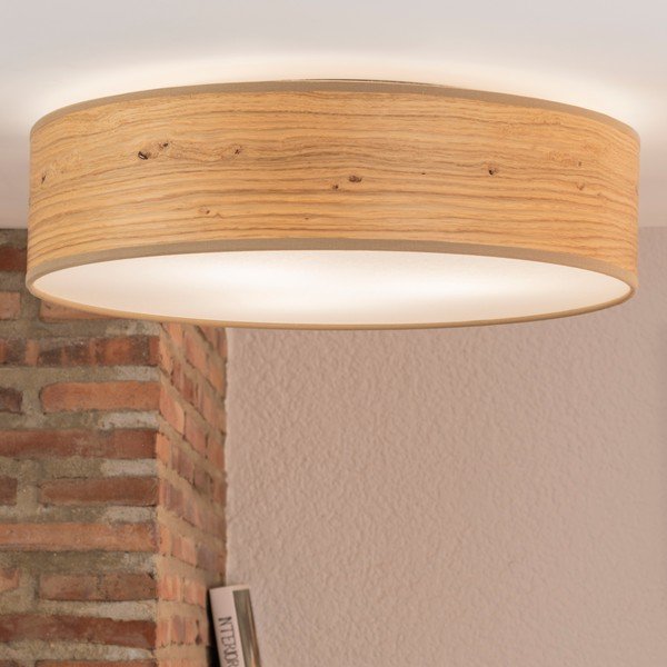 Šviesiai rudas lubinis šviestuvas su natūralaus lukšto atspalviu Sotto Luce Ocho, ⌀ 40 cm-image-1
