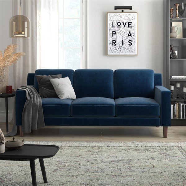 Iš velveto sofa mėlynos spalvos 83 cm Brynn – Støraa-image-2