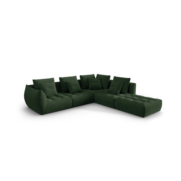 Kampinė sofa tamsiai žalios spalvos (su dešiniuoju kampu/„L“ formos) Bloom – Micadoni Home-image-2