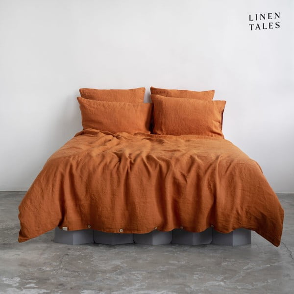 Dvivietės lovos patalynė 200x200 cm plytų spalvos - Linen Tales