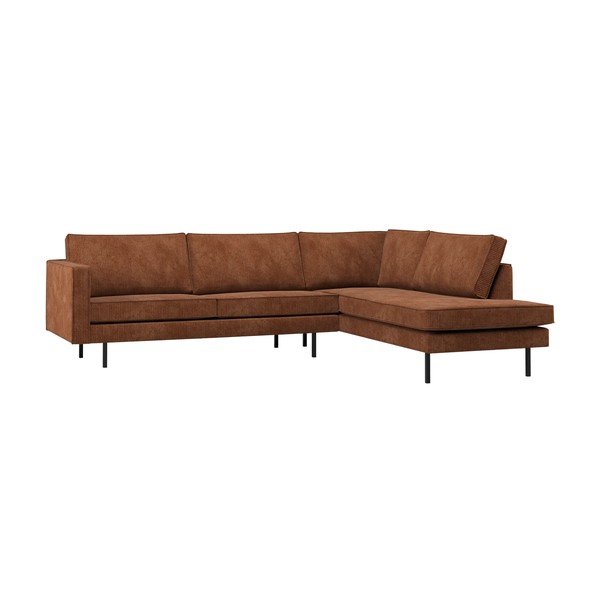 Terakotos spalvos kampinė sofa (su dešiniuoju kampu/su gultu) Rodeo – WOOOD