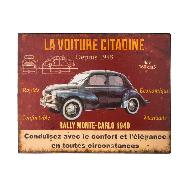 Metalinis ženklas Antic Line La Voiture, 28 x 22 cm
