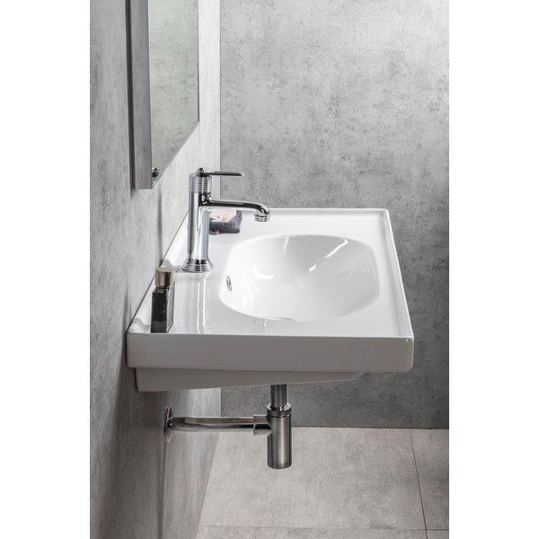 Iš keramikos praustuvas baltos spalvos 80x45 cm Brand – Sapho-image-3