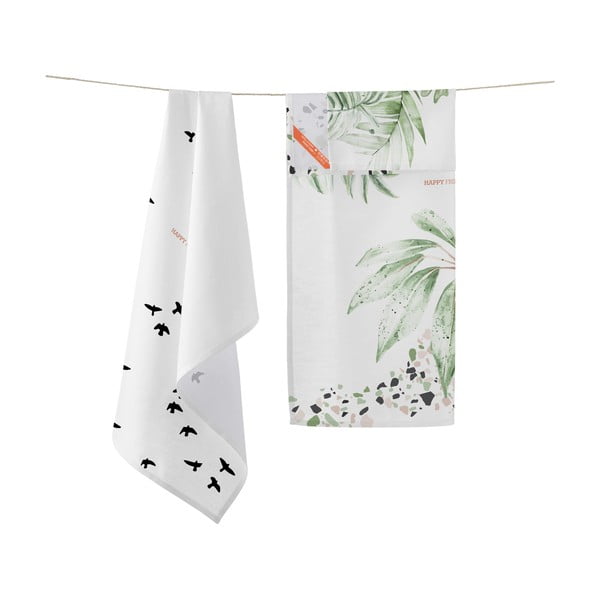 2 medvilninių virtuvinių rankšluosčių rinkinys Happy Friday Basic Delicate, 70 x 50 cm-image-1