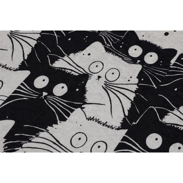 Juodos spalvos/pilkos spalvos vonios kilimėliai 2 vnt. 60x100 cm White Cats – Foutastic-image-3
