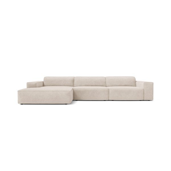 Kreminės spalvos modulinė kampinė sofa (su kairiuoju kampu/su gultu) Jodie – Micadoni -image-1