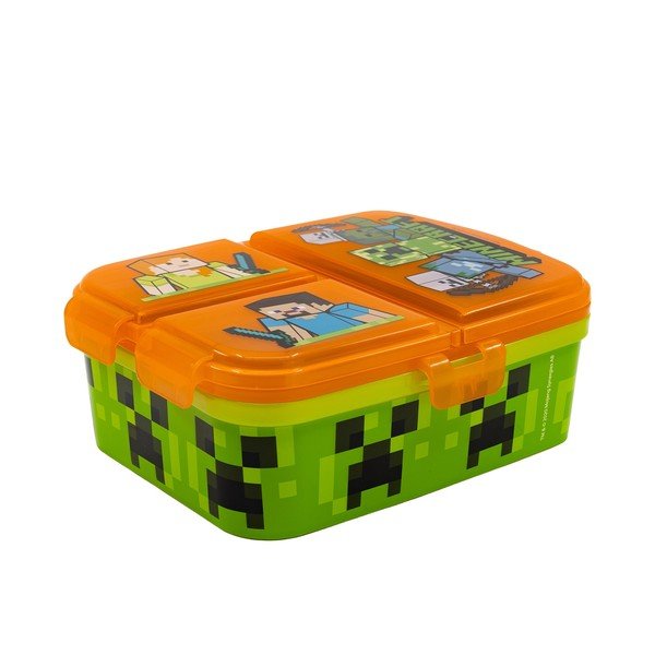 Oranžinės spalvos iš plastiko vaikiška pietų dėžutė Minecraft – STOR-image-2