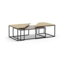 Kavos staliukai 3 vnt. su ąžuolo dekoro stalviršiu 70x110 cm Titan – Marckeric