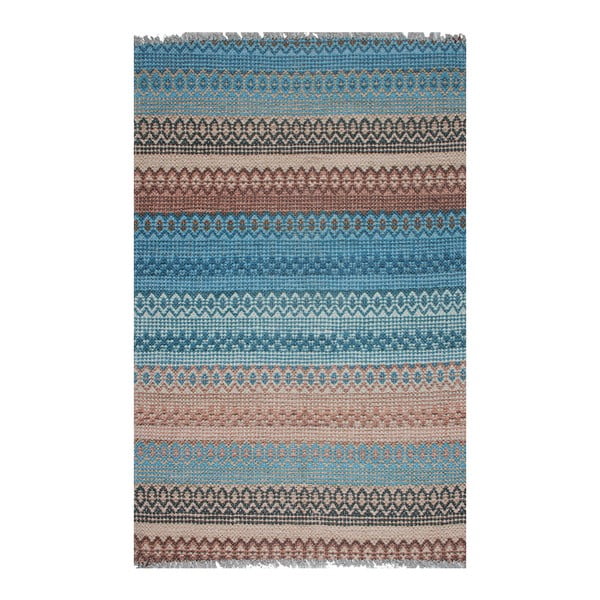 Mėlynas dryžuotas kilimas "Eco Rugs Kirin", 80 x 150 cm