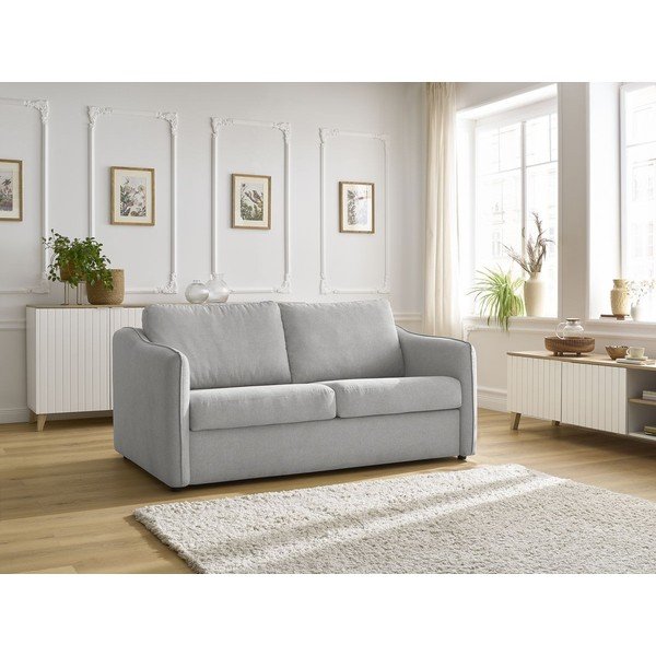 Šviesiai pilkos spalvos sofa miegojimui/sulankstoma 178 cm Lenny – Bobochic Paris-image-1