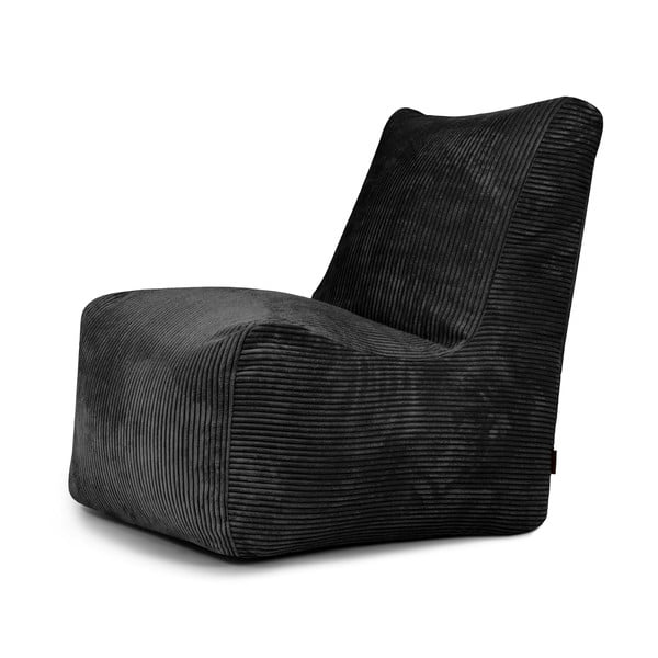Juodos spalvos iš kordinio velveto sėdmaišis Seat Lounge – SLOWDOWN