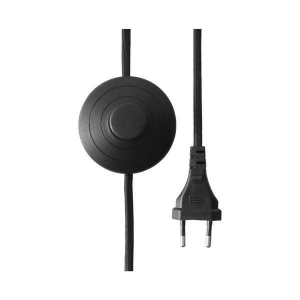 Baltos spalvos/juodos spalvos iš tekstilės pastatomas šviestuvas su sulankstoma konstrukcija (aukštis 145 cm) Arc – Ellos Home-image-4