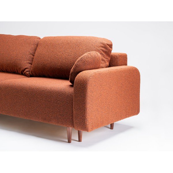 Iš boucle sulankstoma sofa raudonos plytų spalvos 230 cm Trango – CustomForm-image-3