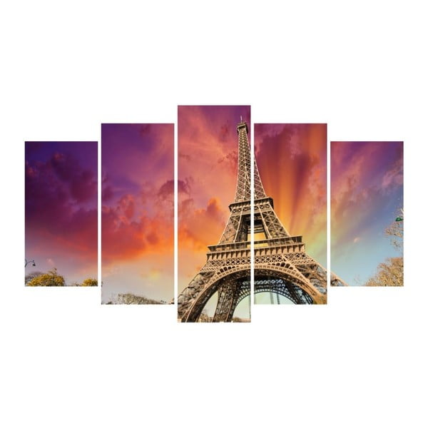 Kelių dalių paveikslas "Insigne Fall Eiffel", 102 x 60 cm