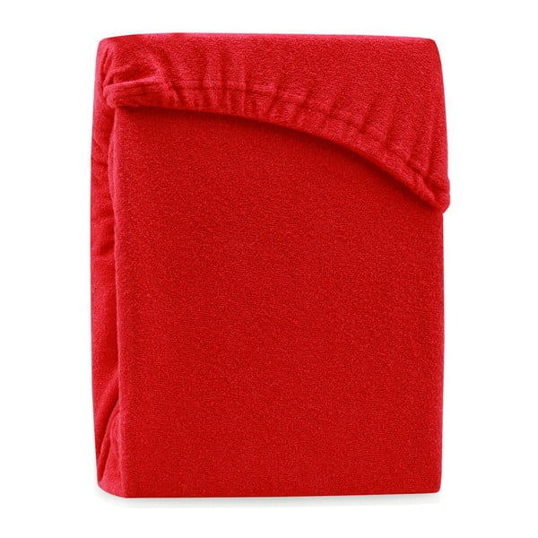 AmeliaHome Ruby Siesta raudona elastinga paklodė dvigulei lovai, 200/220 x 200 cm