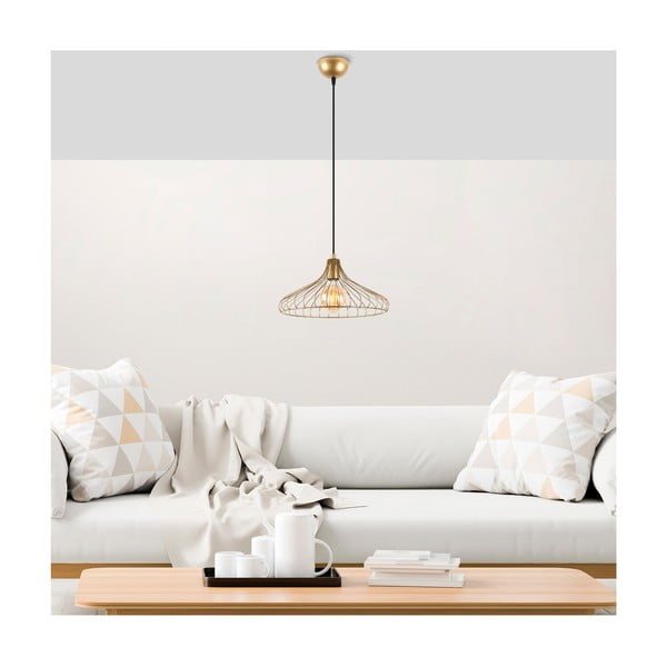 Auksinės spalvos kabantis šviestuvas ø 36 cm su metaliniu gaubtu Depay – Opviq lights-image-1