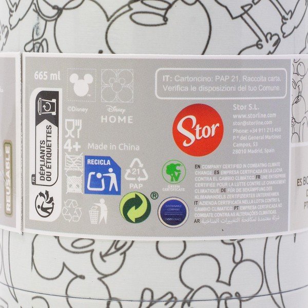 Baltos spalvos iš nerūdijančio plieno vaikiškas termosas 665 ml Mickey Mouse – STOR-image-4