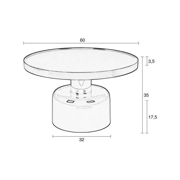 Iš metalo apvalios formos šoninis stalas ø 60 cm Glam – Zuiver-image-4